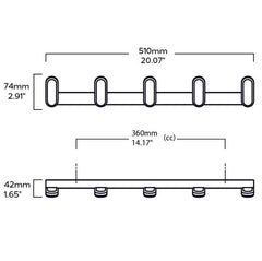 Plank Hardware Accessories LARSSON Wooden Wall Mounted Coat Rack - Dark Stain Oak