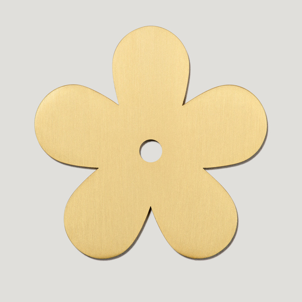 ADA Flower Knob Backplate - Brass