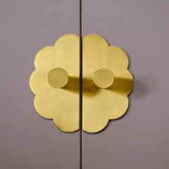 Plank Hardware Cabinetry ADA Split Scallop Knob Backplates - Brass