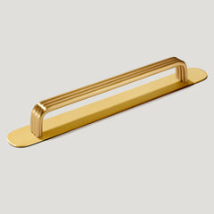 Plank Hardware Cabinetry 228mm (220mm CC) / Handle with Round Backplate ALVA Tubular D Bar Handle - Brass