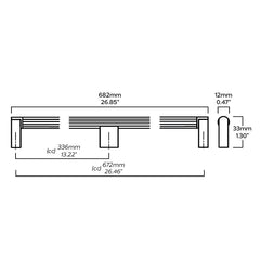 Plank Hardware Cabinetry BECKER D Bar Handle - Brass