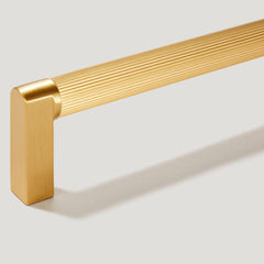 Plank Hardware Cabinetry BECKER Grooved D-Bar Handle - Brass