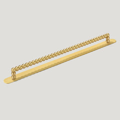 Plank Hardware Cabinetry Handle with Backplate BOBBIN Closet Bar Handle - Brass