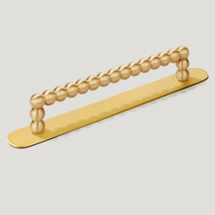 Plank Hardware Cabinetry Handle with Round Backplate BOBBIN D-Bar Handle - Brass