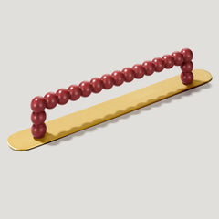 Plank Hardware Cabinetry Handle with Backplate BOBBIN D-Bar Handle - Burgundy