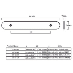 Plank Hardware Cabinetry COHEN Handle Backplate - Antique Brass