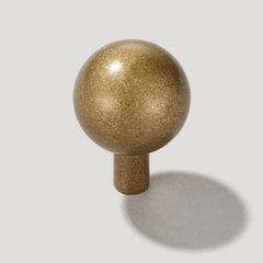 Plank Hardware Cabinetry HALLEY Sphere Knob - Aged Brass