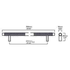 Plank Hardware Cabinetry KEPLER Heavyweight Knurled Handle - Antique Brass