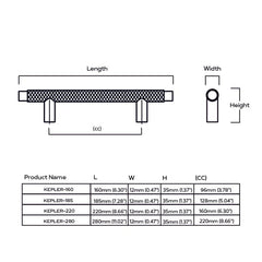 Plank Hardware Cabinetry KEPLER Knurled T-Bar Handle - Brass