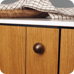 Plank Hardware Cabinetry KOJI Round Knob - Antique Brass