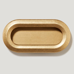 Plank Hardware Cabinetry OLMO Oval Recessed Pull Handle - Aged Brass