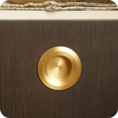 Plank Hardware Cabinetry OLMO Round Recessed Pull Handle - Brass