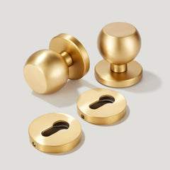 Plank Hardware Cabinetry Mortice Door Knob with Escutcheon Plate PLANE Mortice Door Knob - Brass