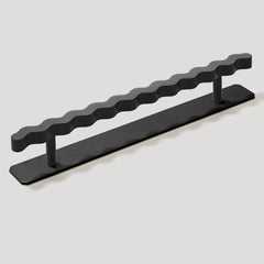 Plank Hardware Cabinetry 230mm (160mm CC) / Handle with Backplate SQUIGGLE T Bar Handle - Black