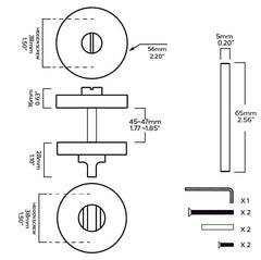 Plank Hardware Door BLYTH Thumb Turn Set - Black