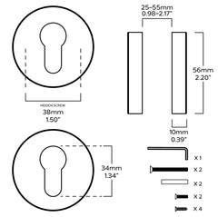 Plank Hardware Door HOPKIN Escutcheon Plate - Stainless Steel