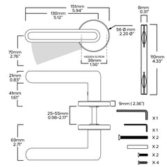 Plank Hardware Door PLANE Door Lever Handle - Black