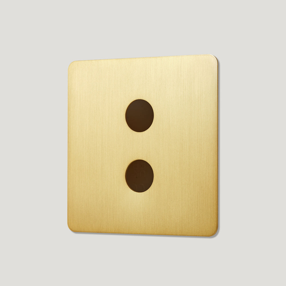 2G Dimmer Plate - Brass