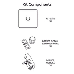 Plank Hardware Electric ALVA 1G Dimmer Switch - Brass