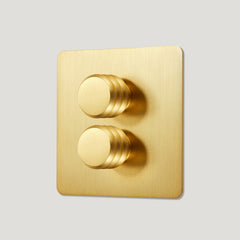 Plank Hardware Electric ALVA 2G Dimmer Switch - Brass