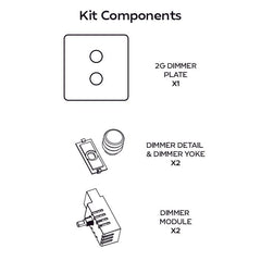 Plank Hardware Electric ALVA 2G Dimmer Switch - Brass