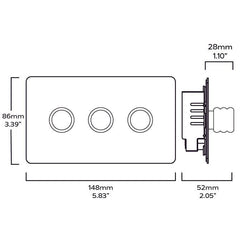 Plank Hardware Electric ALVA 3G Dimmer Switch - Brass