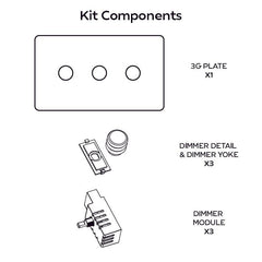 Plank Hardware Electric ALVA 3G Dimmer Switch - Brass