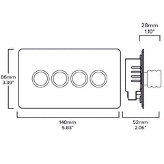 Plank Hardware Electric ALVA 4G Dimmer Switch - Brass