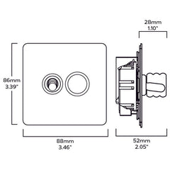 Plank Hardware Electric ALVA PALO 2G Mixed Switch 1 Toggle / 1 Dimmer - Brass