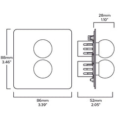 Plank Hardware Electric BOBBIN 2G Dimmer Switch - Brass