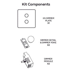 Plank Hardware Electric BOBBIN 2G Dimmer Switch - Brass