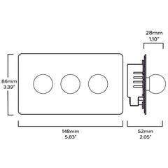 Plank Hardware Electric BOBBIN 3G Dimmer Switch - Brass