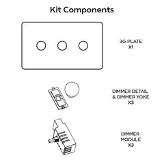 Plank Hardware Electric BOBBIN 3G Dimmer Switch - Brass