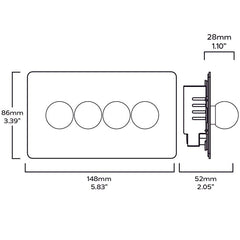 Plank Hardware Electric BOBBIN 4G Dimmer Switch - Brass