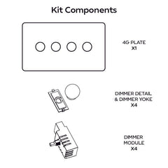 Plank Hardware Electric BOBBIN 4G Dimmer Switch - Brass