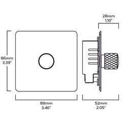 Plank Hardware Electric KEPLER 1G Knurled Dimmer - Antique Brass