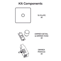 Plank Hardware Electric KEPLER 1G Knurled Dimmer Switch - Antique Brass