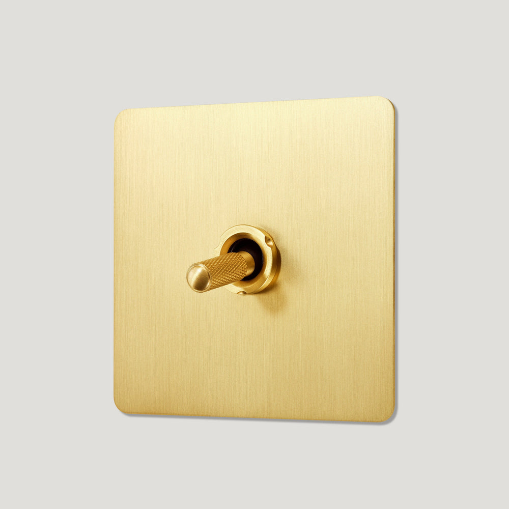 KEPLER 1G Knurled Toggle Light Switch - Brass