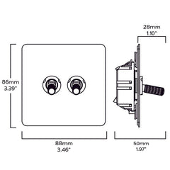 Plank Hardware Electric KEPLER 2G Two Way Knurled Toggle Switch - Brass