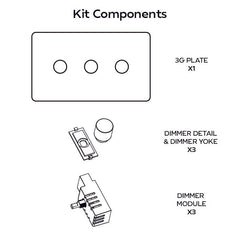 Plank Hardware Electric KEPLER 3G Knurled Dimmer Switch - Antique Brass