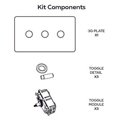 Plank Hardware Electric KEPLER 3G Two Way Knurled Toggle - Brass