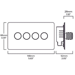 Plank Hardware Electric KEPLER 4G Knurled Dimmer - Antique Brass