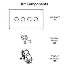 Plank Hardware Electric KEPLER 4G Two Way Knurled Toggle - Brass