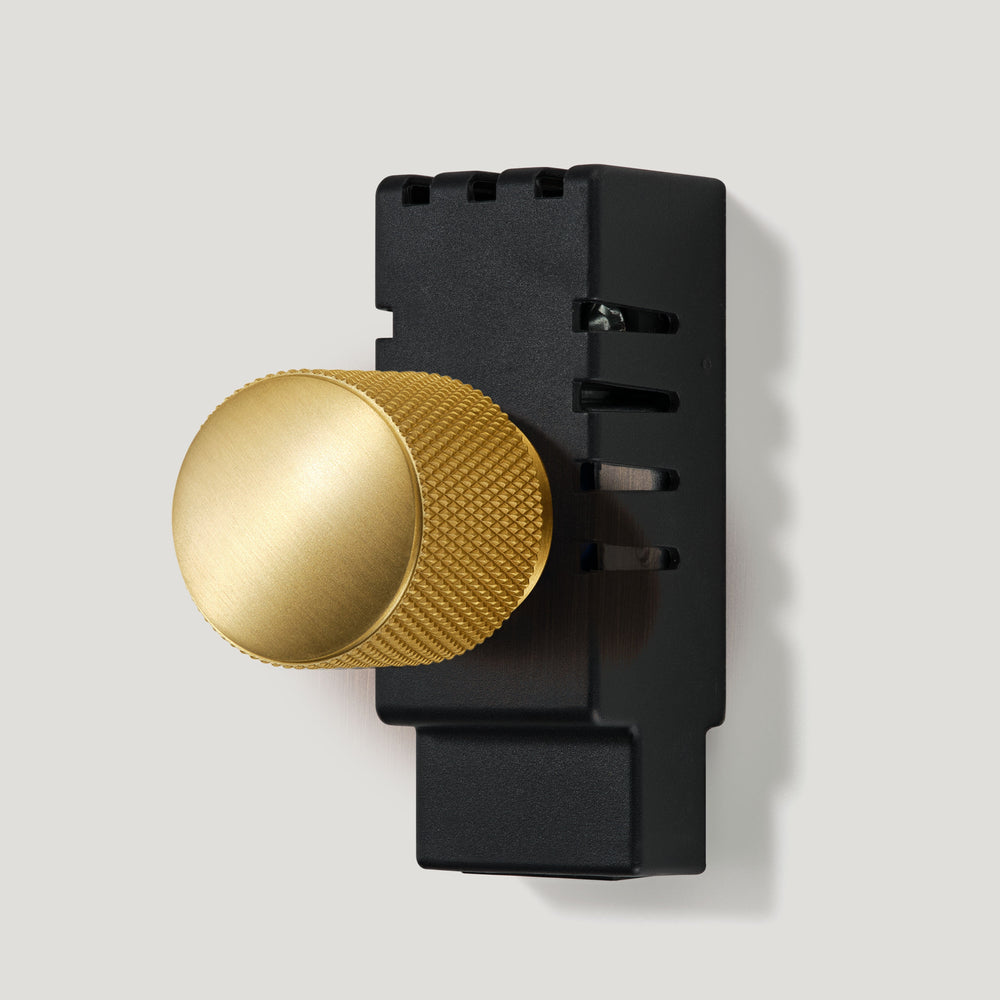 KEPLER Knurled Dimmer Detail with Module - Brass