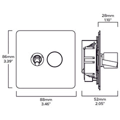 Plank Hardware Electric MAXWELL 2G Smooth Mixed Switch 1Toggle / 1Dimmer - Antique Brass