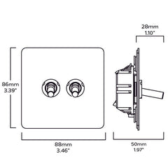 Plank Hardware Electric MAXWELL 2G Two Way Smooth Toggle Switch - Brass