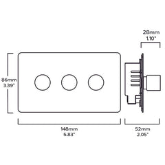 Plank Hardware Electric MAXWELL 3G Smooth Dimmer - Antique Brass