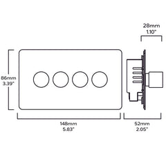 Plank Hardware Electric MAXWELL 4G Smooth Dimmer - Antique Brass