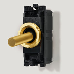 Plank Hardware Electric MAXWELL Smooth Intermediate Toggle Detail with Module - Brass