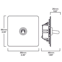 Plank Hardware Electric PALO 1G Two Way Toggle - Brass